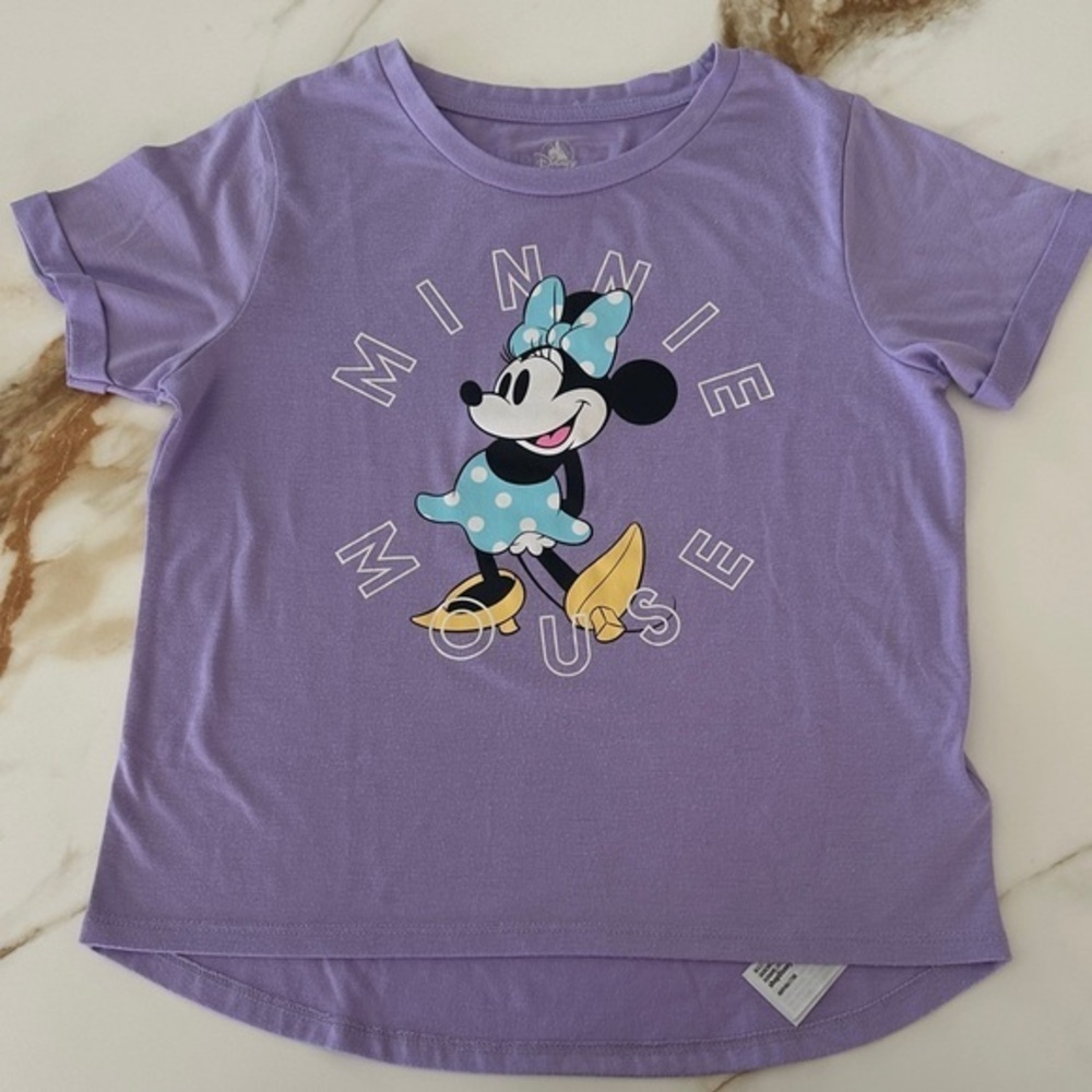 Disney Minnie Mouse Lavender Kids Tee - Picture 1 of 5